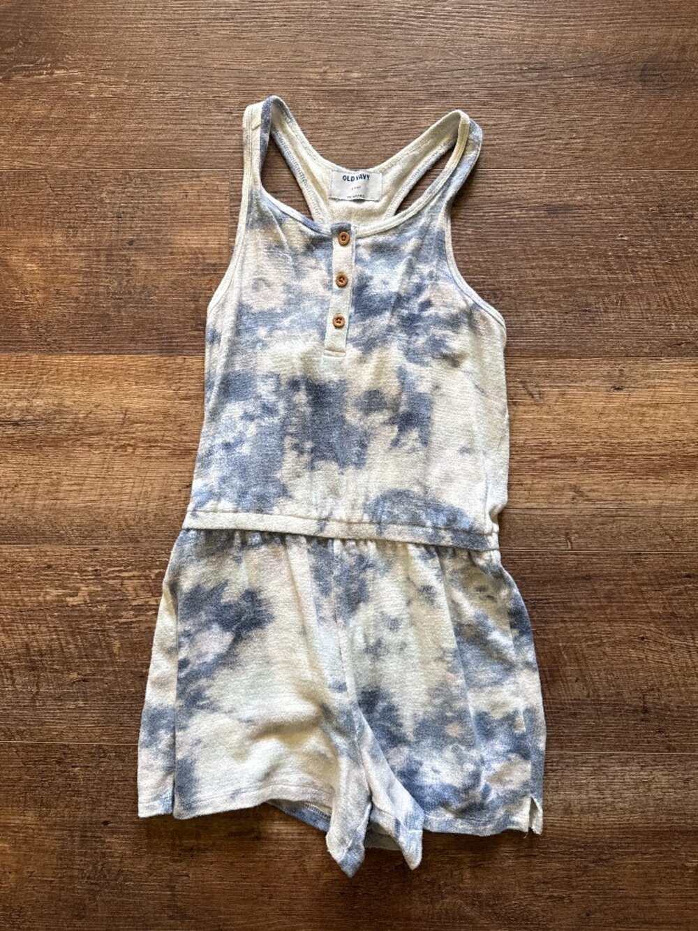 Old Navy blue tie dye romper girls 10-12 EUC